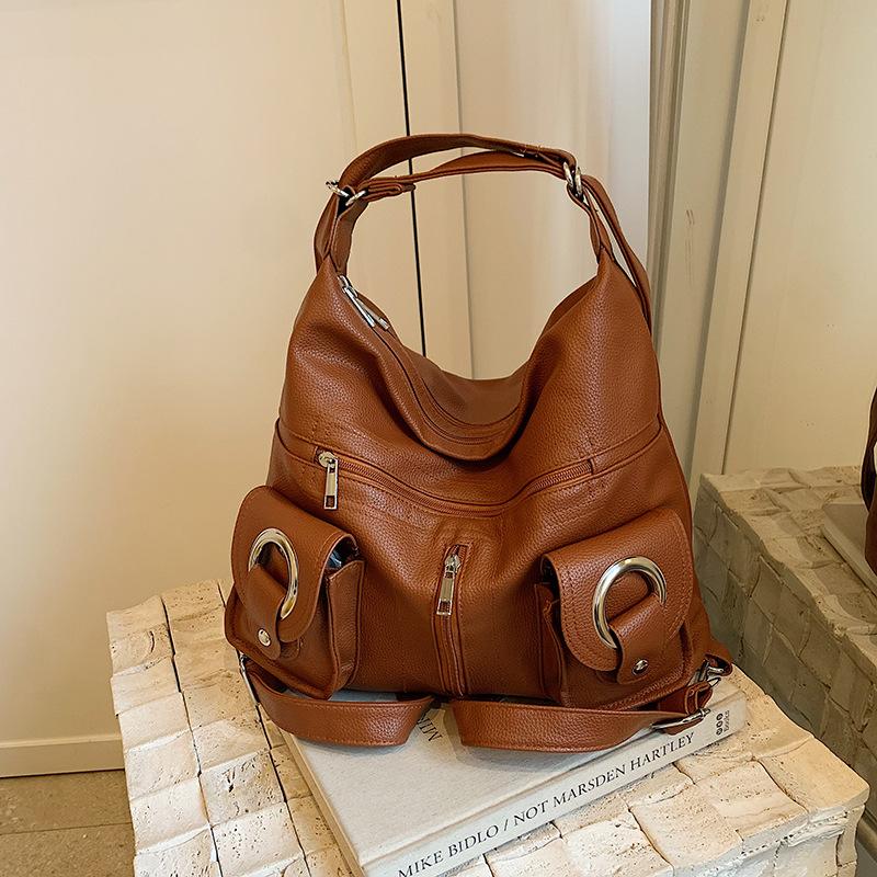 PU Tragetasche Damen Schultertasche Pendler Große Kapazität Rucksack