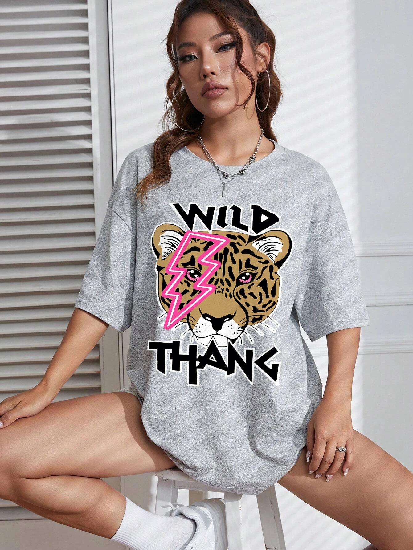 

Summer leopard print unisex T-shirts are casual and fashionable. They are loose, short-sleeved and breathable S