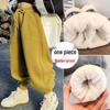 2024 New Style Thickened Fleece Lambswool Sweatpants for Kids: Warm Winter Sports Pants for Girls and Boys