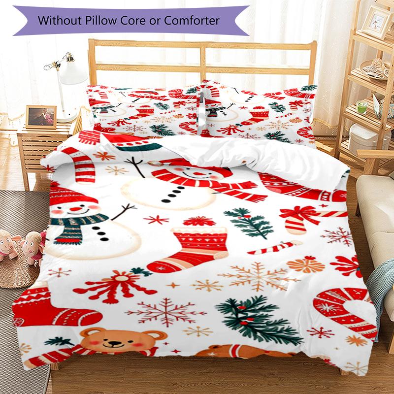 3pcs Christmas Bedding Set Duvet Cover Closure Includes 1 Duvet Cover & 2 Pillowcases, Soft and Comfortable for All Seasons.
