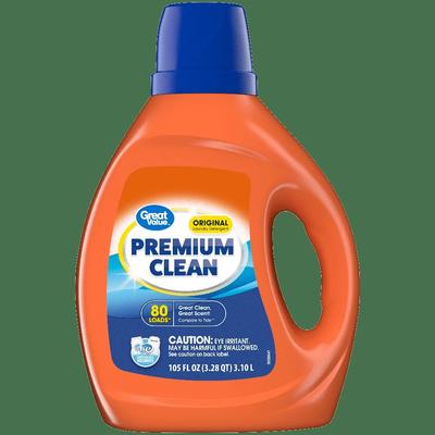 Lessive Premium Clean Pouvoir Enzymatique Détachant Éliminateur d'Odeurs 80 Lavages Original Liquide Lavage Nettoyage en Profondeur Format Familial