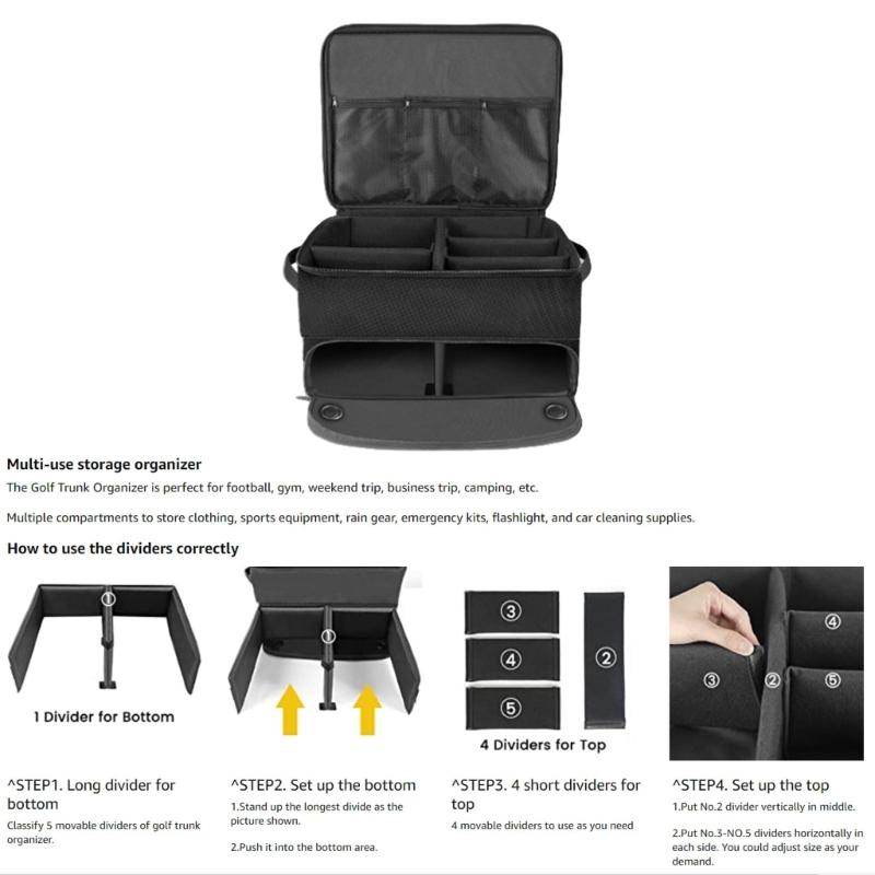 Wasserdichte Auto Golfschuhtasche mit Fach Golf Kofferraum Organizer Outdoor Sportbekleidung Aufbewahrungstasche Langlebig