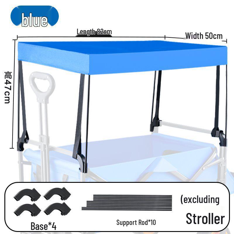 Convertible Camping Cart with Sunshade, Canopy, and Child Accessories