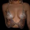 European and American Hot Rhinestone Hollow Jeweled Chest Necklace Irregular with Personality Tassel Bra Body Accessories Chain