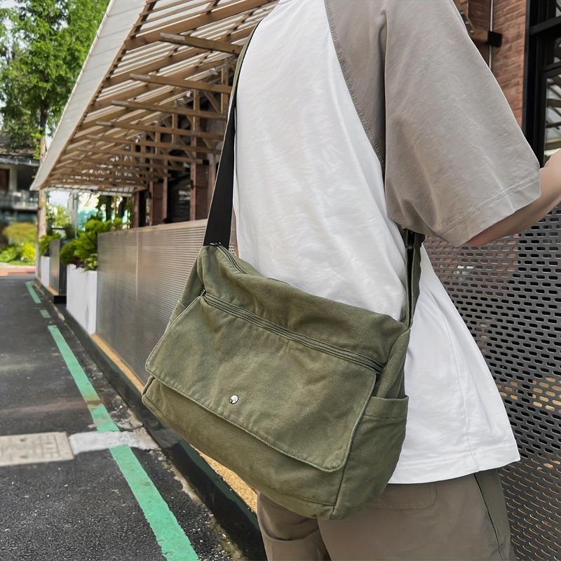 4-Color Large Capacity Canvas Crossbody Hobo Bag - Durable, Adjustable, Trendy Sling