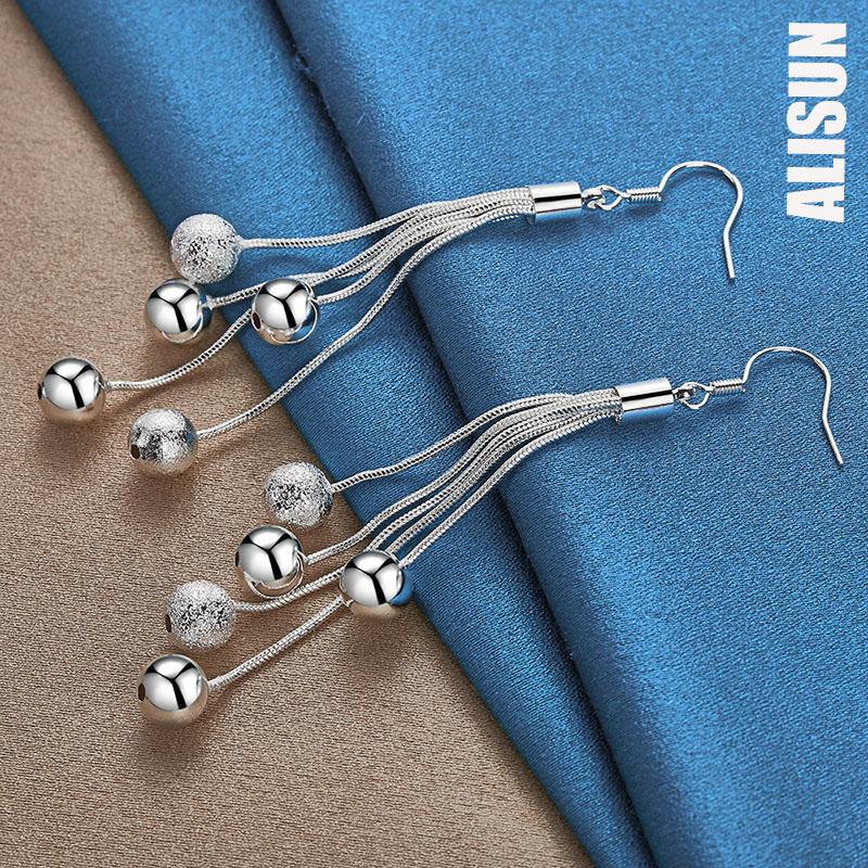 925 Sterling Silver Romantic Pearl Pendant Piercing Earrings Fashionable Wedding Jewelry