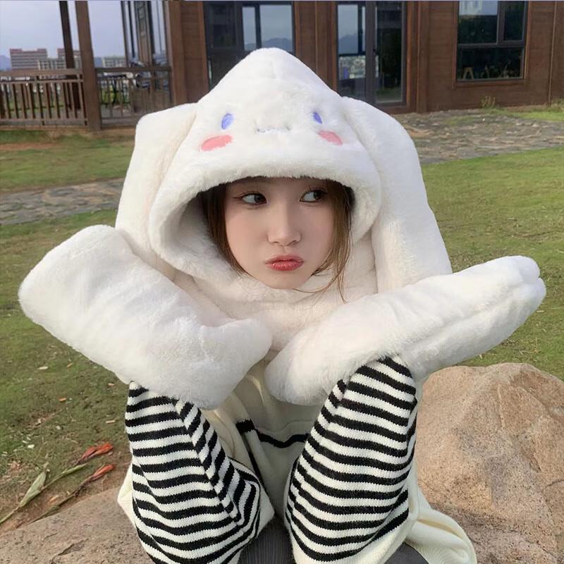 Cinnamoroll Integrierter Schal Wintermütze