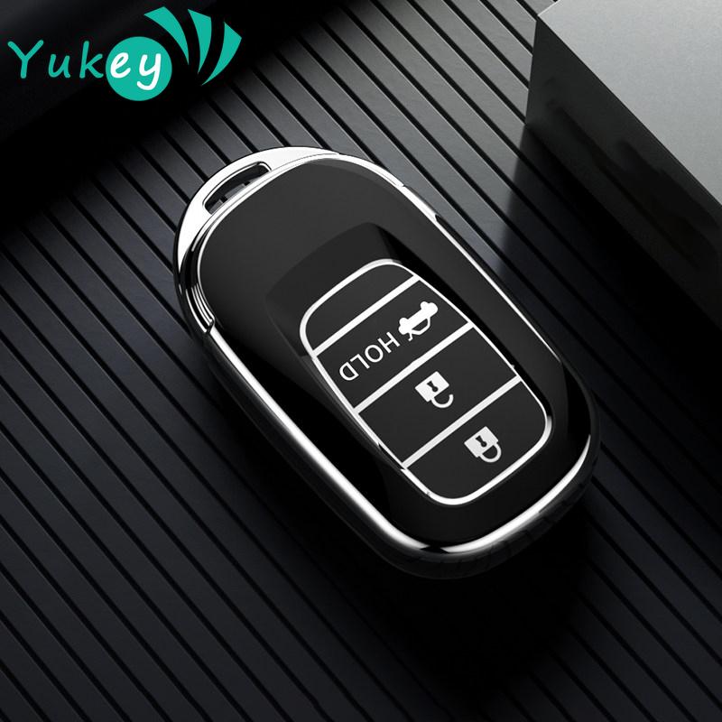 TPU Car Key Case Cover Fob Bag for Honda 2022 2023 2024 Accord Civic HR-V CR-V Pilot Sport SI EX EX-L Keychain