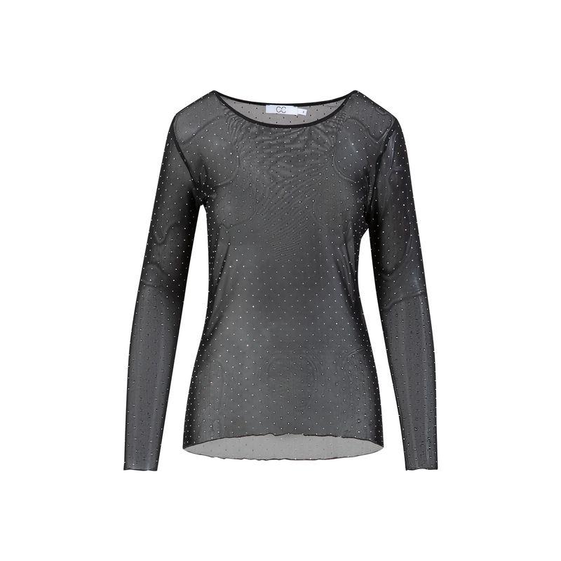 

Denmark Pure Original Beautiful Black Perspective Base Full of Crystals Sexy Gyaru Style Comfortable Bottoming Shirt Top Black full drill primer Size 36 = S