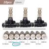 0.15-0.8mm Tee Low-pressure Misting Nozzles Garden Irrigation Atomization Sprayers Built-in Filter Screen Quick Insert Slip Lock