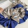 New Chinese Style Blue Butterfly Spliced Large Intestine Scrunchies With Niche Design Fabric Headband Ponytail Hair Accessory