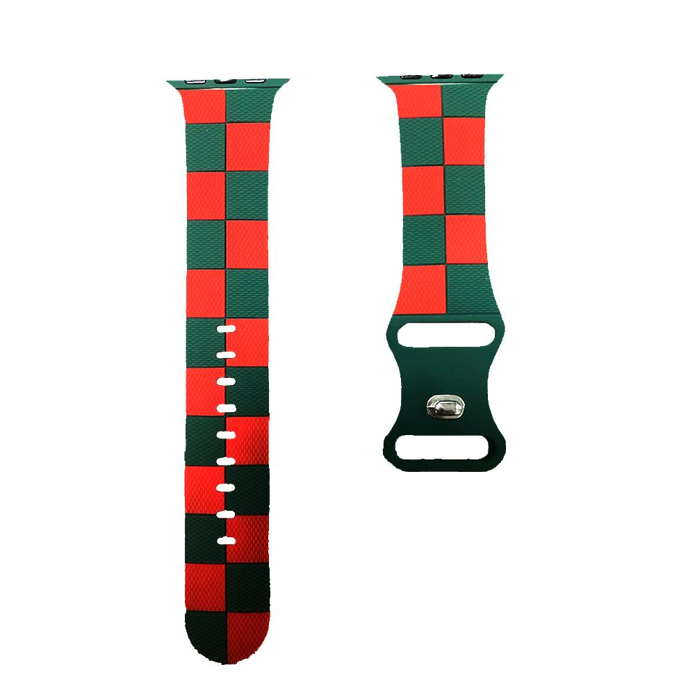

Роскошный клетчатый силиконовый ремешок для Apple Watch 41 мм 45 мм, сменные браслеты для iWatch Series 10 9 8 Ultra 7 6 5 4 3 2 1 SE 41mm