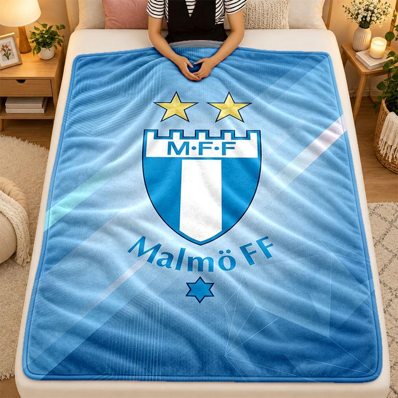 Flannel BlanketMalmö FF Warm Soft Throw Blanket for Indoor Sofa Bed Living Room Use