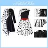 Bezauberndes Kinder Cruella De Vil Gepunktetes Cosplay Kostüm Kleid Für Theatralische Aufführung