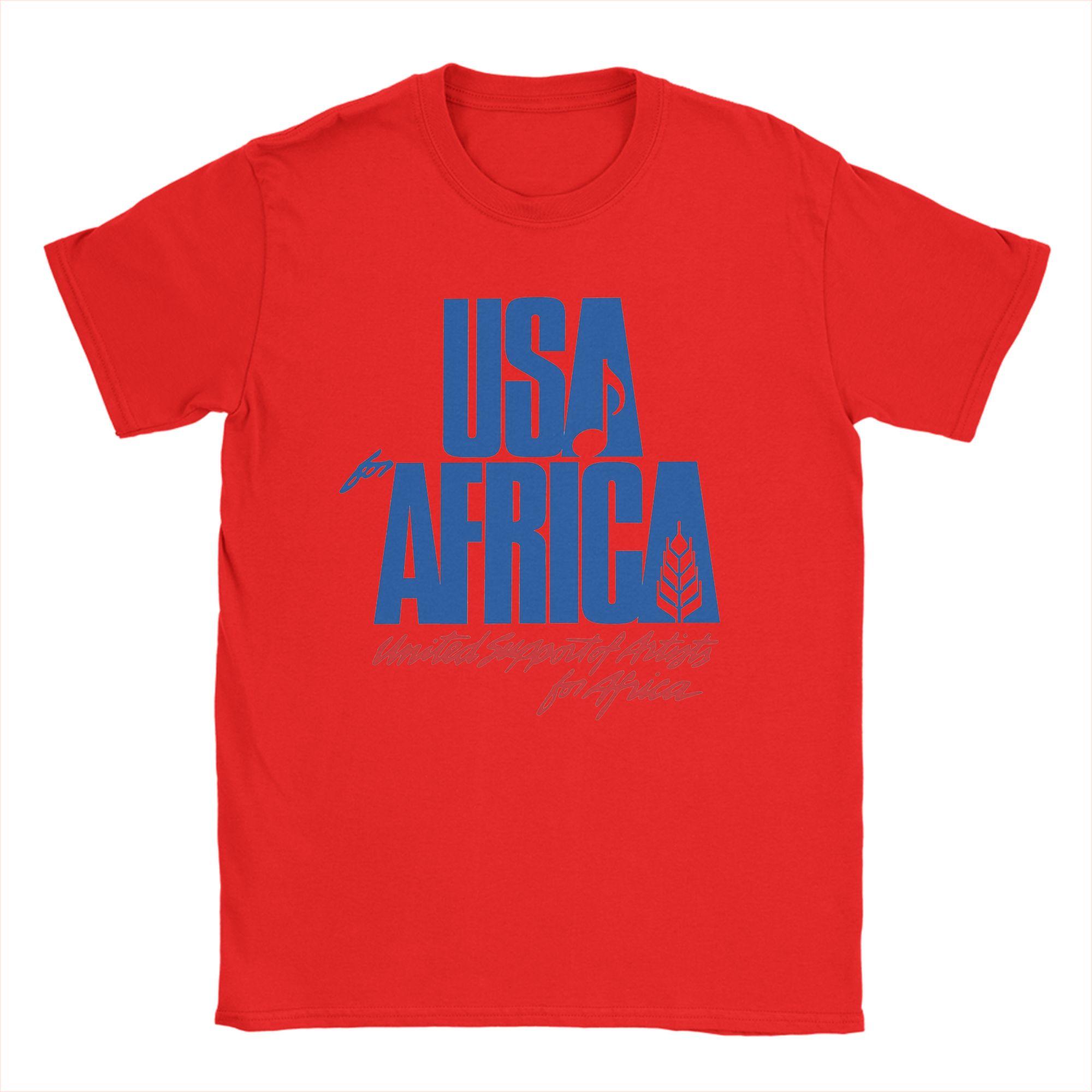 We Are the World Anniversary USA for Africa United Artists T Shirt Unisexs  Cotton Vintage TShirts Round Collar Tee Shirt Clothes S
