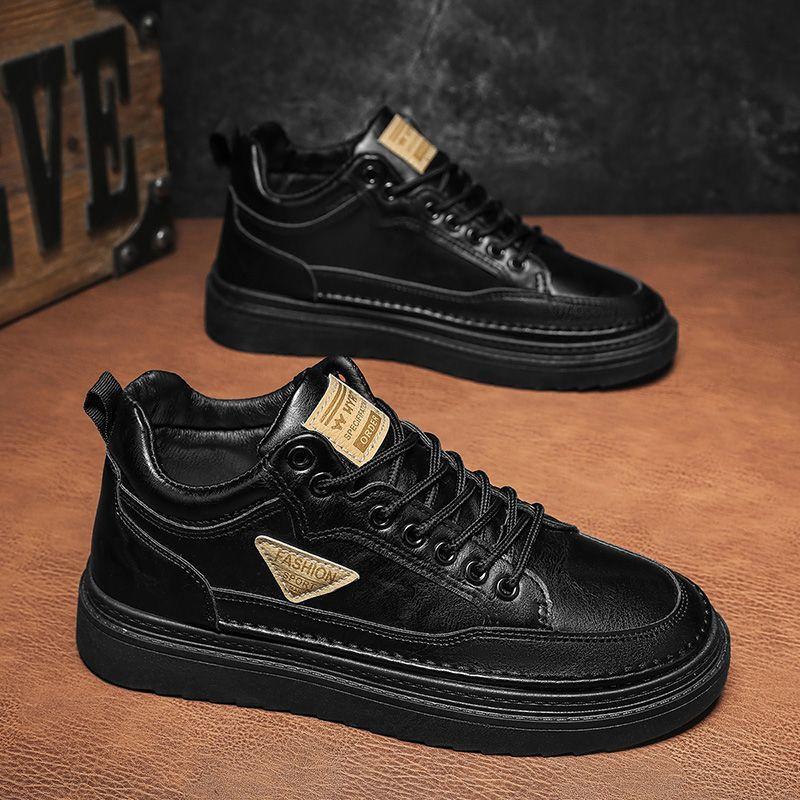 Fashion Men's Work Boots Trendy Leather Casual Sneakers Men Work Shoes 2025 Winter Outdoor High Top Motorcycle Ankle Boots Male