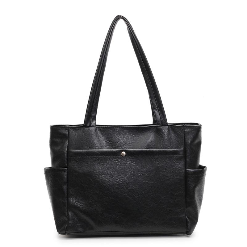 Large-capacity Bag Women's New Simple Casual Shoulder Bag Texture College Student Class Commuting Tote Bag