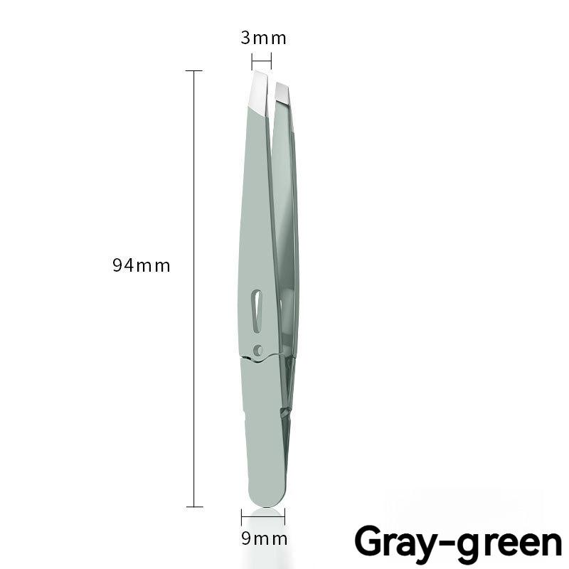Colorful Stainless Steel Eyebrow Tweezers, Slant Tip Precision Hair Removal, Hollow Design Beauty Tool for Men Women