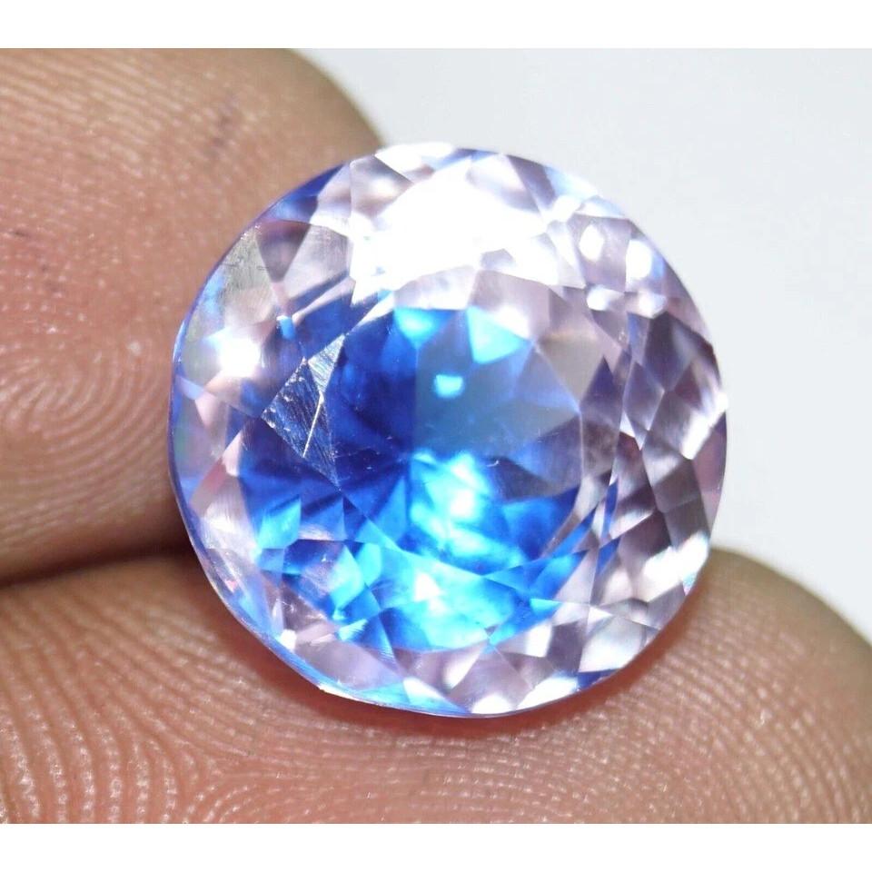 Fabulous Natural Shine Bi-Color Pitambari Sapphire 12-13 Ct Round Cut Gemstone