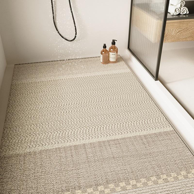 Simple Bathroom Floor Mat, Dust Removal And Wear-Resistant Silk Ring Floor Mat, Large Size, Full Floor, Shower Mat, Dirt-Resistant And Non-Slip