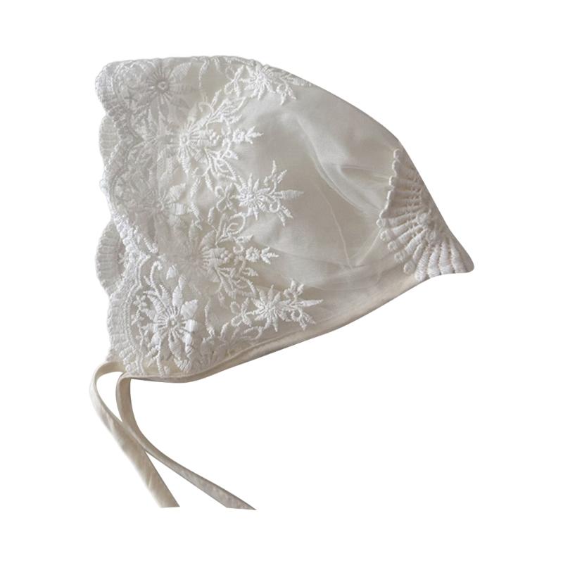 

Embroidery Floral Infant Bonnet Hat Breathable Outdoor Lace Bonnet for Newborn Infant Casual Foldable Sunproof Hat