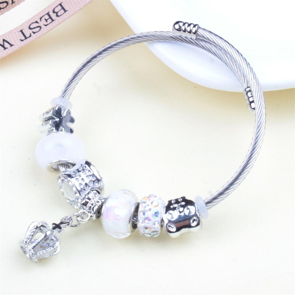 Beaded Bracelet Bangle Multi Element Stainless Steel Copper Alloy Open Spring Snake Bone Chain