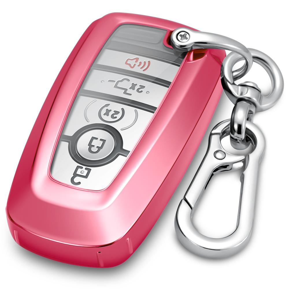 Key Fob Silicone TPU Cover Protective Case Fits for Ford F150 Edge Mustang Fusion Ecosport Explorer Expedition 5 Button
