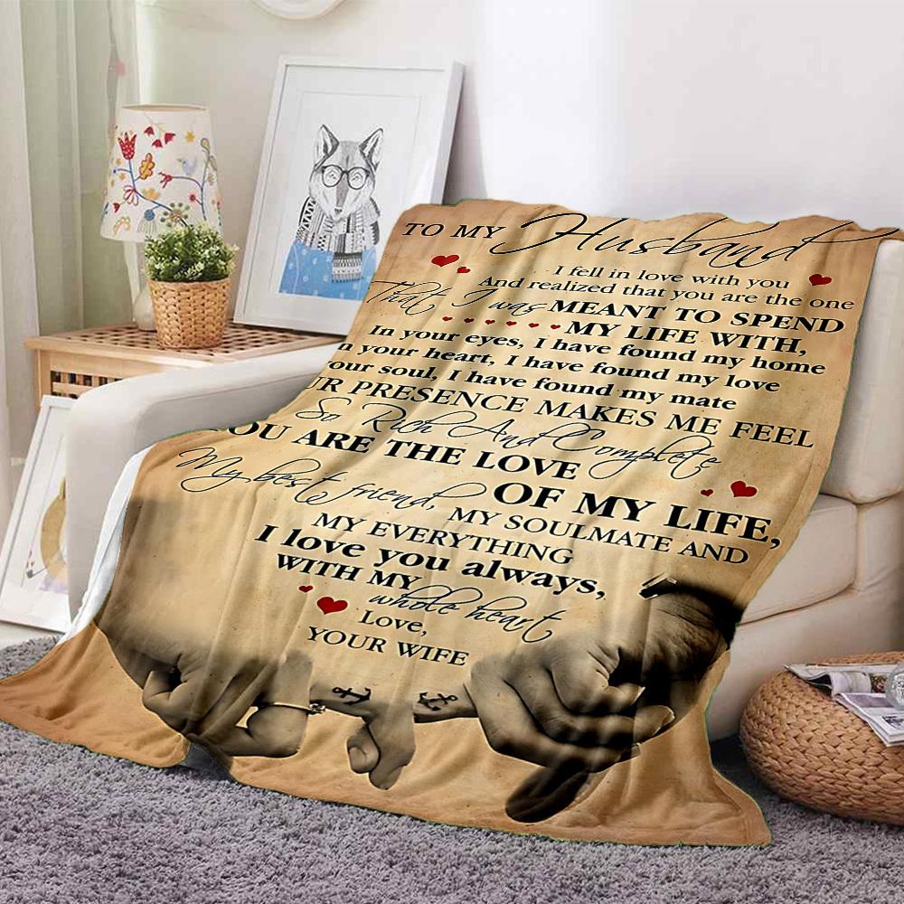 1pc Love Life Blanket, Lightweight Flannel Throw Blanket For Sofa, Bed, Travel, Camping, Living Room, Office238