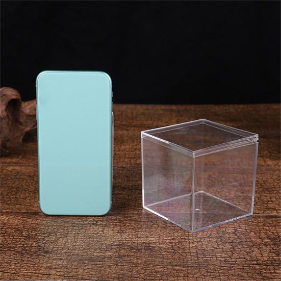 4Pcs Durable Candy Box Multiple Uses PS Transparent Cube Compact Portable Lid Case Organizer Container for Wedding
