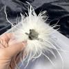 Natural Feather Ostrich Feather Brooch Lightweight Sweater Coat Pin 2024 Coat Brooches  for Women