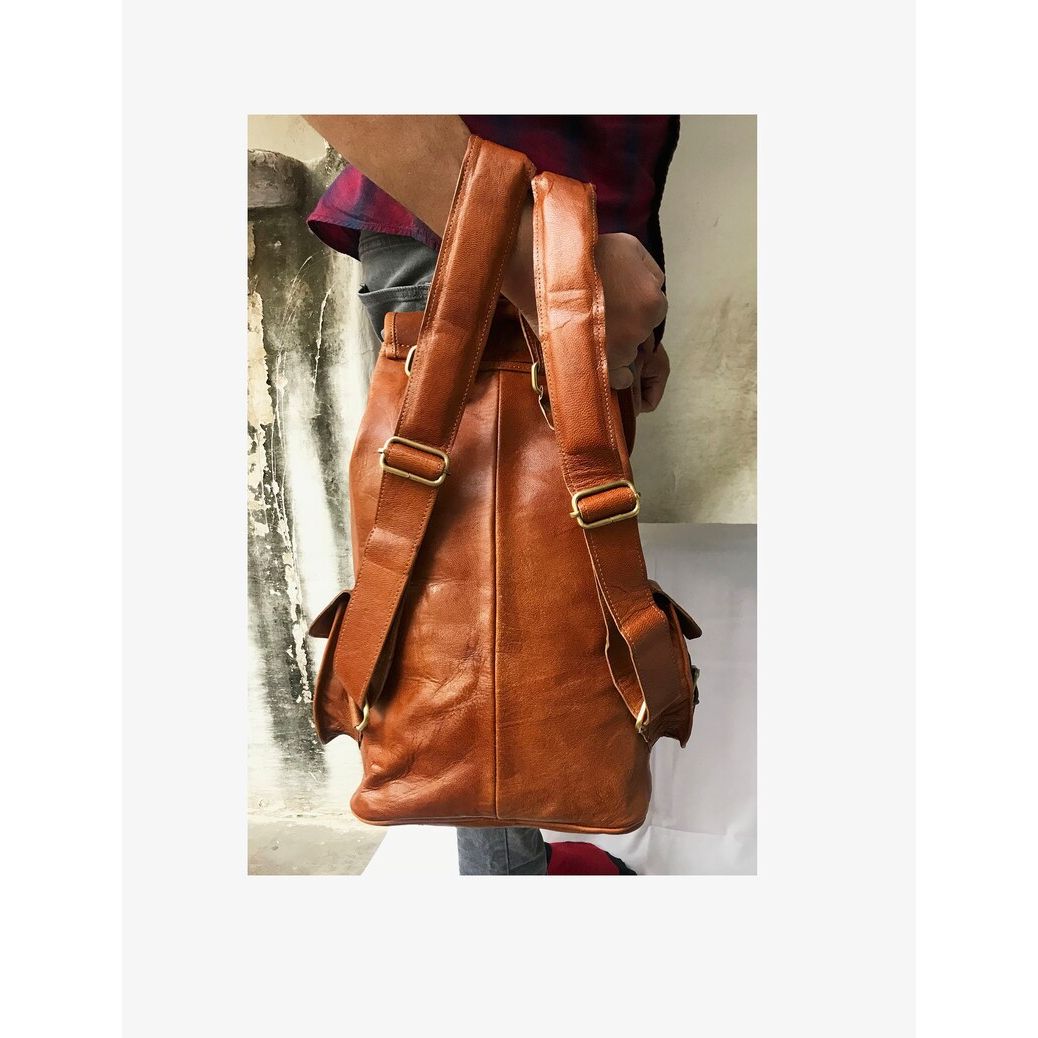 16-дюймовый персонализированный кожаный рюкзак ручной работы — фото 8