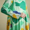 New Vintage Floral Maxi Dress Women Plus Size Spring Long Sleeve Loose Oversize Basic Long Dress