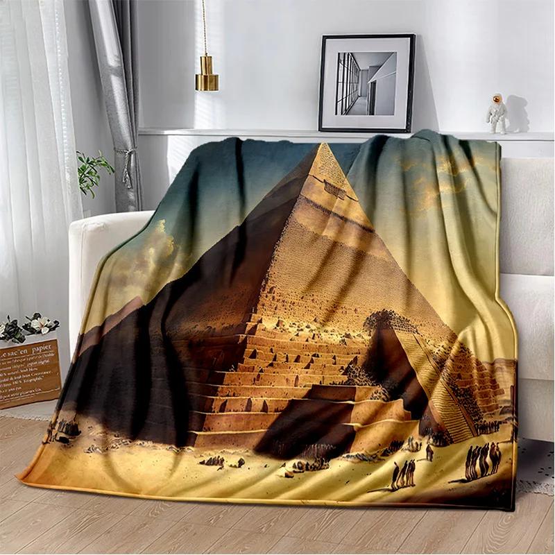 Ägyptische Pyramide Berühmte Architektur Decke, Weiche Überwurfdecke für Zuhause Schlafzimmer Bett Sofa Picknick Reise Ruheabdeckung Decke Kinder