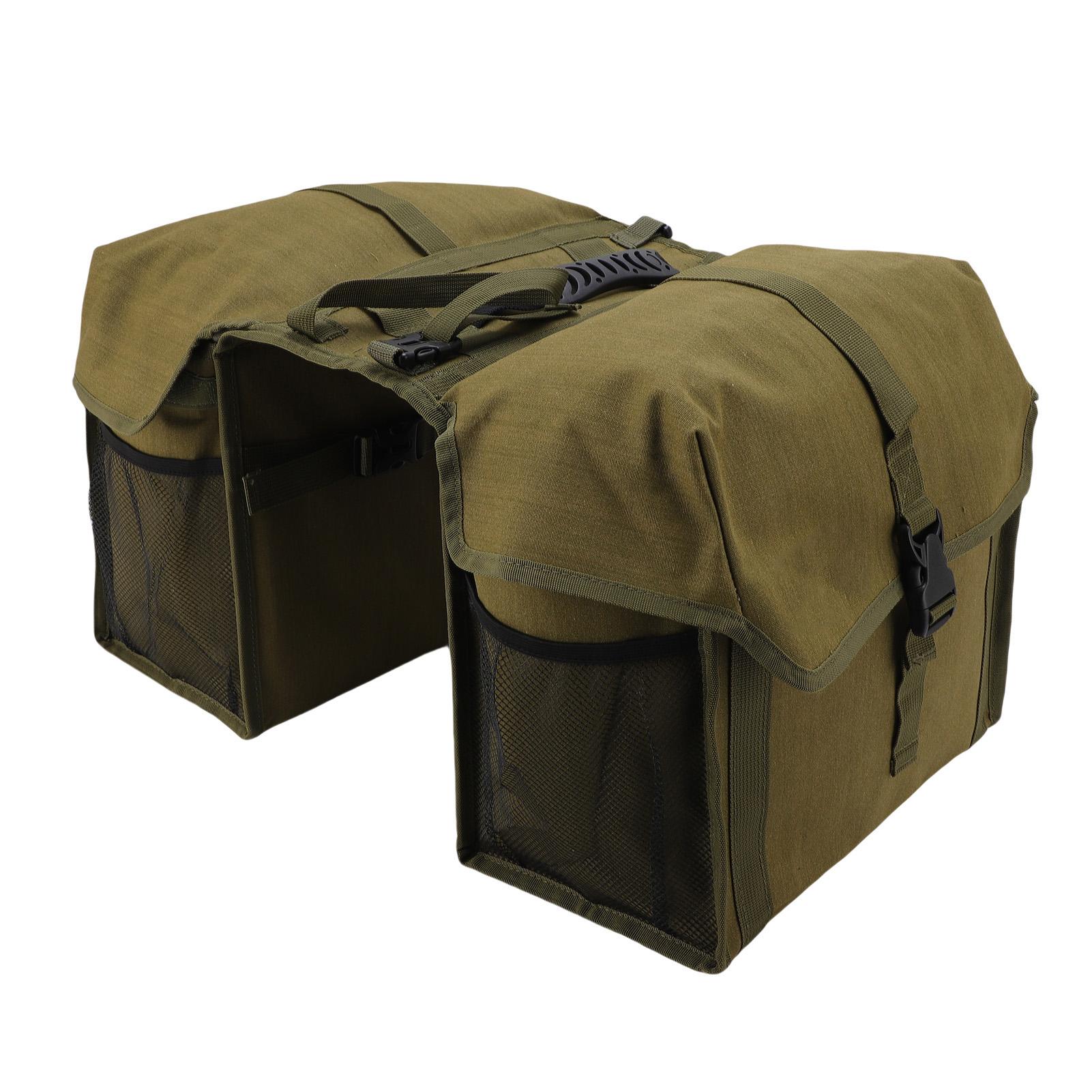 

Двойная сумка на велосипедное сиденье, водонепроницаемый холст, большая вместимость, двойная боковая сумка на задний багажник велосипеда для велоспорта 30L