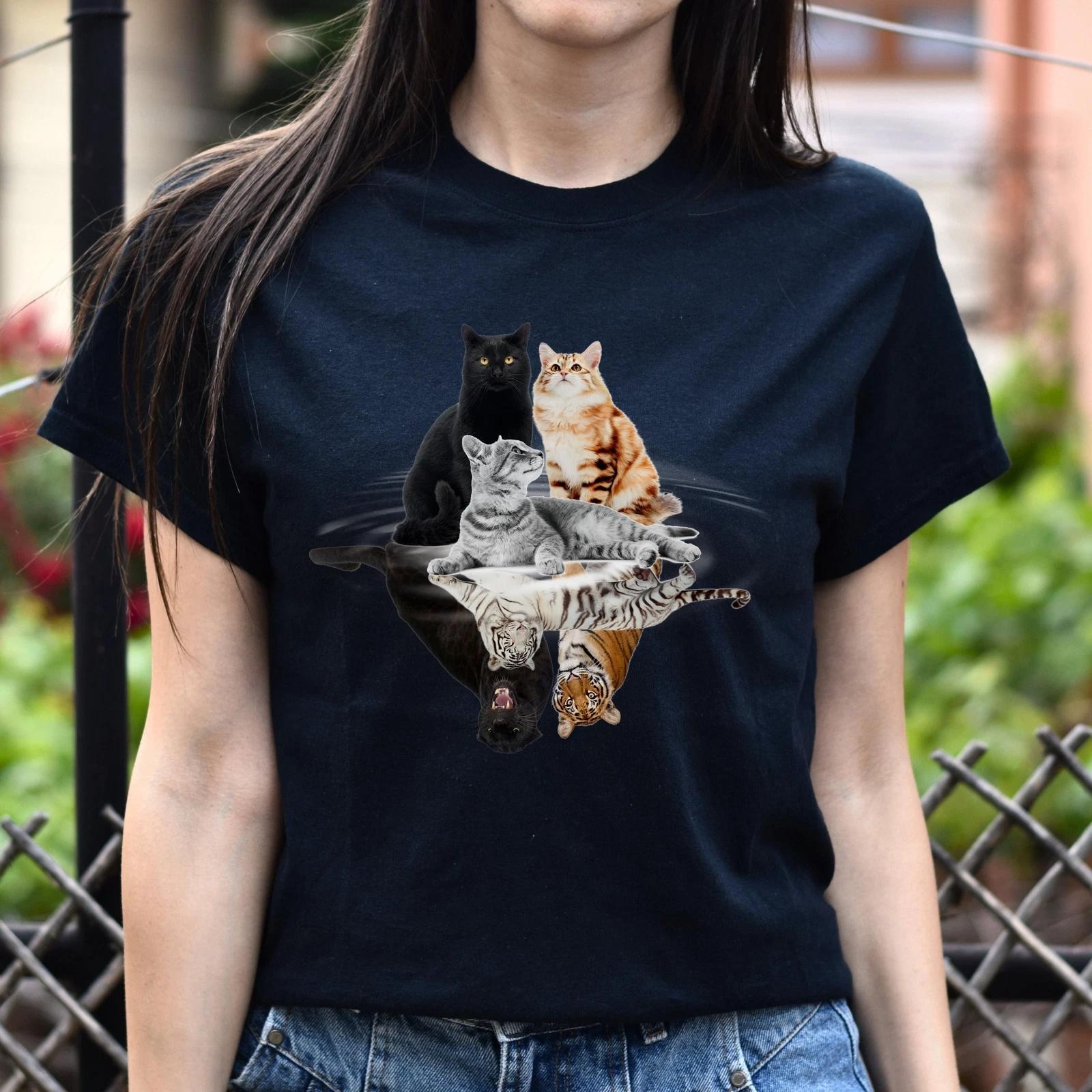 Cats Tiger Lion Unisex shirt cool cats tee Black Dark Heather 3XL