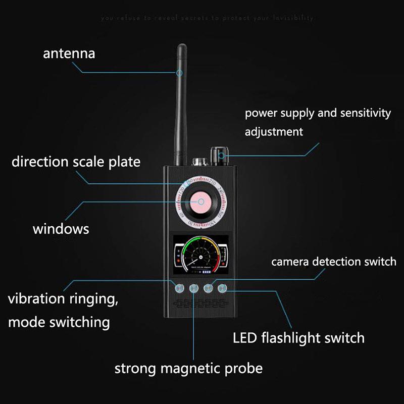 K68 Full-range Wireless Signal Detector RF Bug Finder Anti Candid Camera GPS Tracker Pinhole Camera Detector