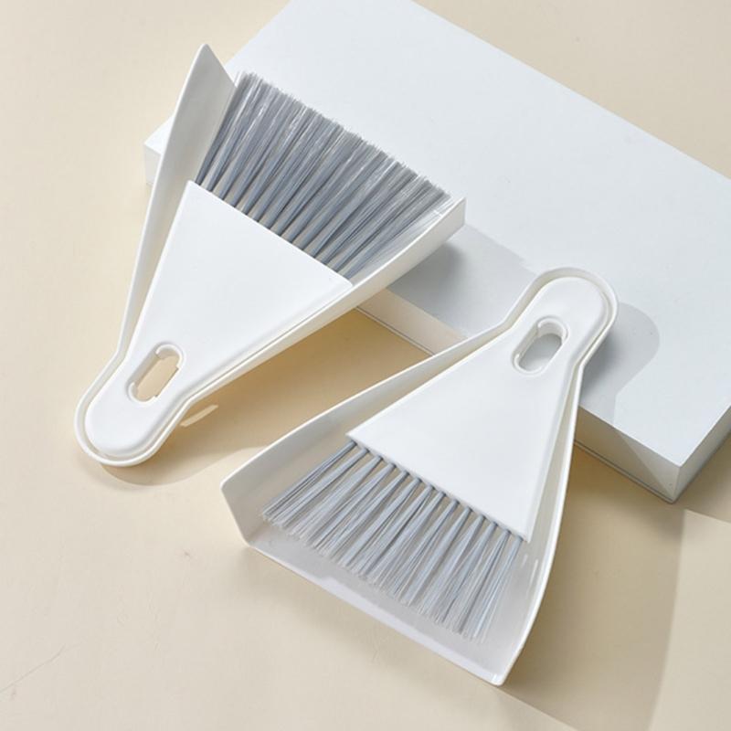 Dense Brush Dustpan Combination Modifiable Brush Space Saving Design Compact Desktop Broom And Dustpan Set