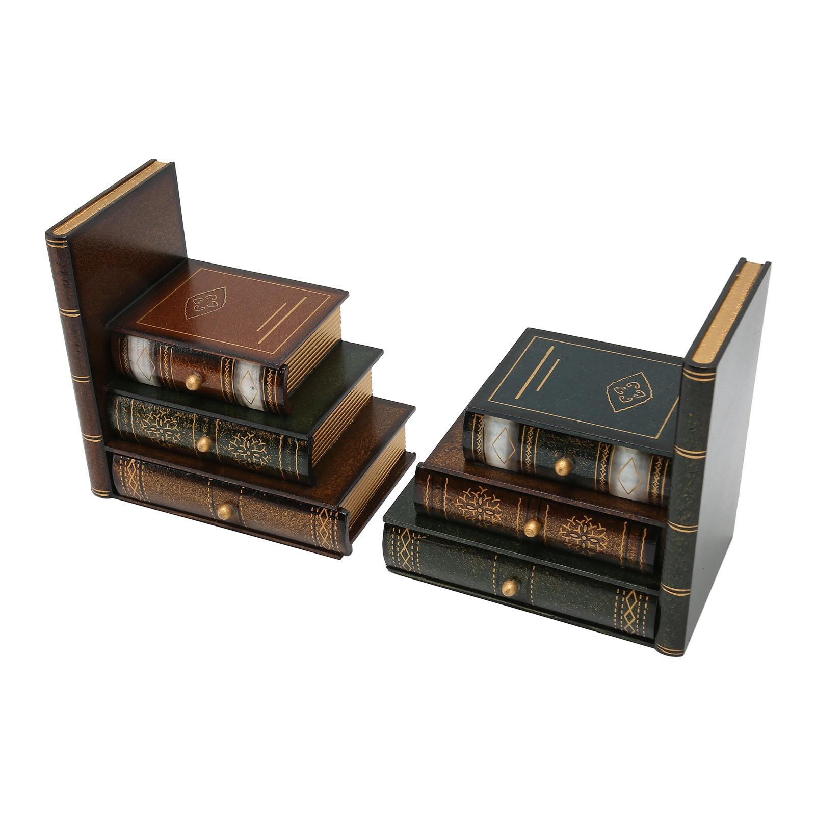 Boekensteunen Decor Retro   Plank Boekensteunen met 3 Lades voor Huisdecoratie Boekorganisatie en Fotografie Props