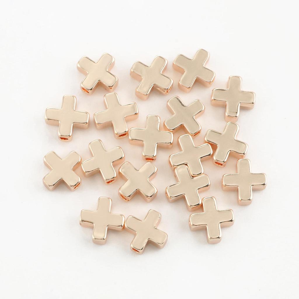 10pcs Copper Beads Charms Cross Heart Star Moon Beads Plated Crafts Color Retention Beads for Jewelry Making Diy Bracelet Necklace