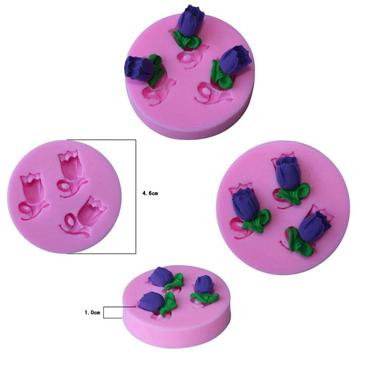 2ks Tulipány Květiny Modelování Fondánové dortové formy Mýdlo Forma na čokoládu pro kuchyňskou pomůcku na pečení dortů