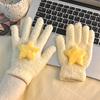 Women Coral Velvet Gloves Outdoor Warmer Soft Cartoon Star Cute Plush Cycling Solid Winter