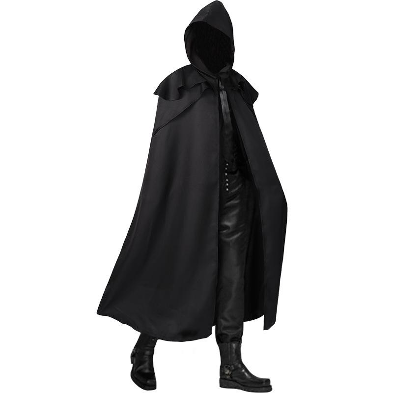 Halloween Gothic Mittelalterlicher Kapuzen-Trenchcoat