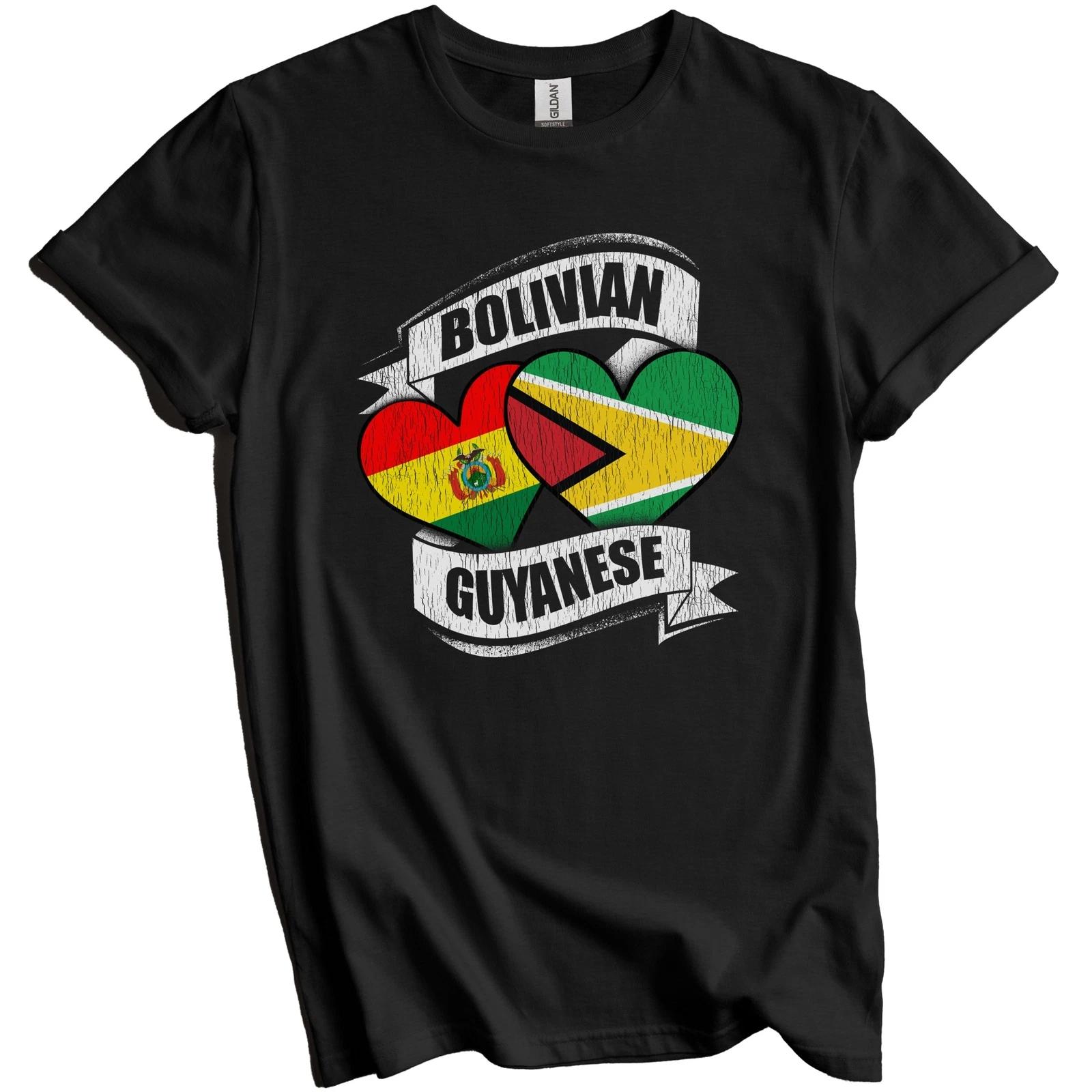 Bolivian Guyanese Hearts Bolivia Guyana Flags T-Shirt 3XL