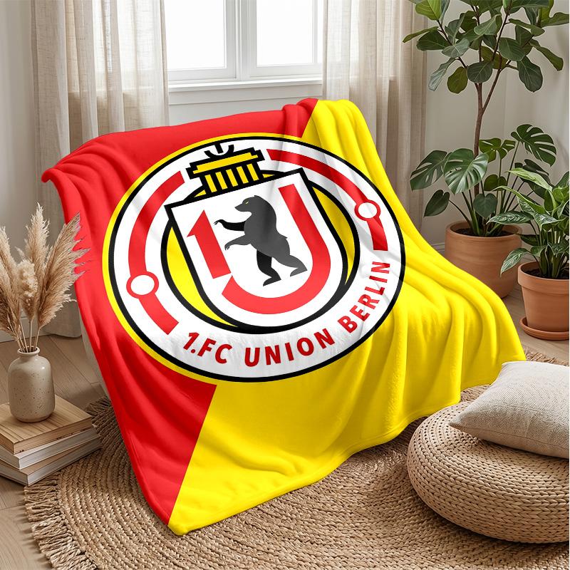 1. FC Union Berlin Weiche Flanell-Fleece-Decke Leicht Gemütlich Warm Überwurfdecke für Sofa Bett Heimdekoration 75x90cm