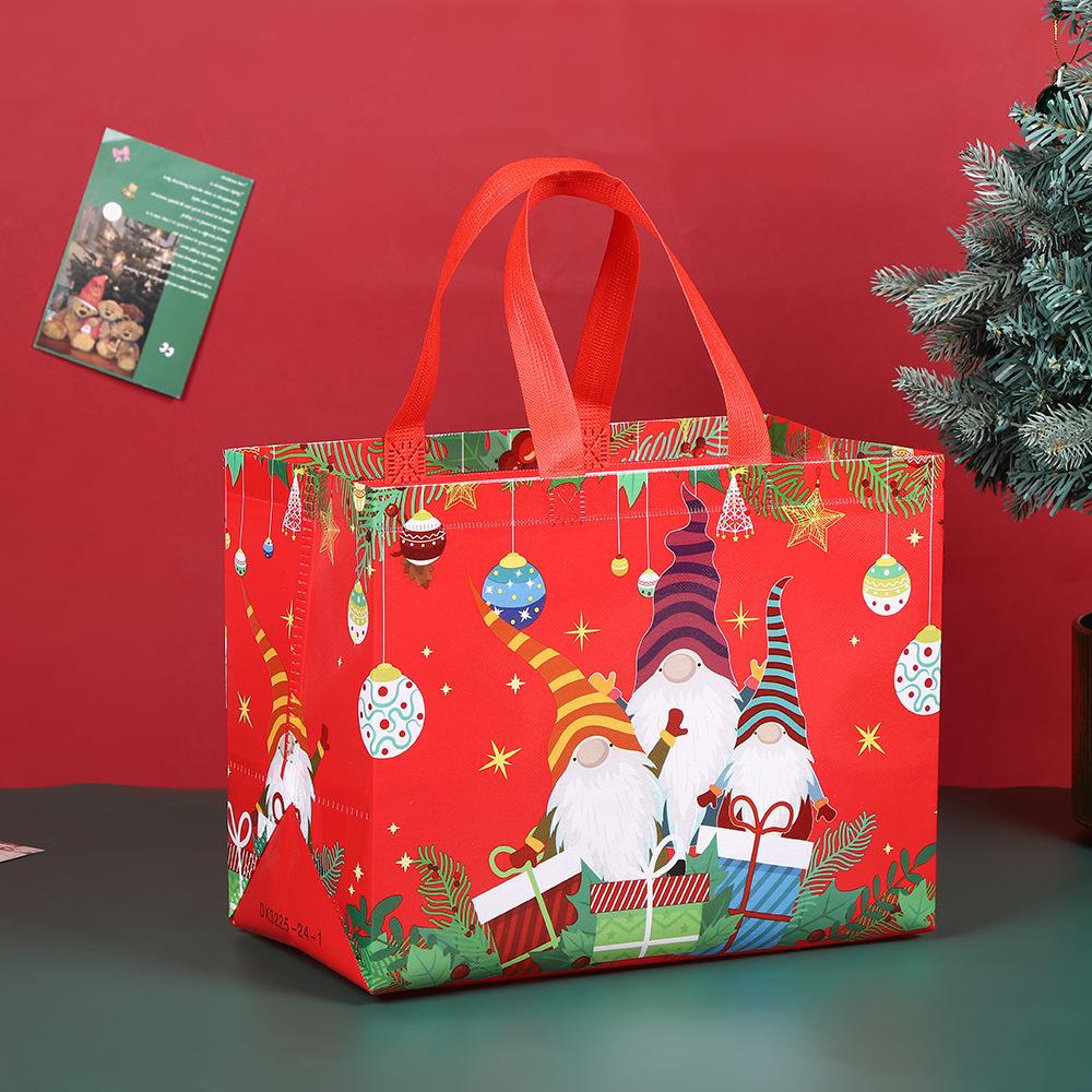 Large Reusable Christmas Gift Bag Non-Woven Holiday Treat Packaging for Party and New Year