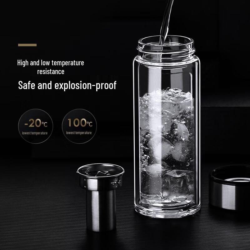 VANSANG Double-Wall Insulated Glass Tumbler