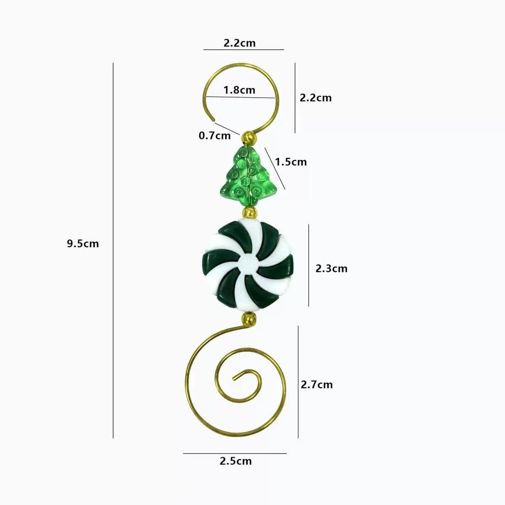Festive Candy-Shaped Striped Christmas Tree Hook
