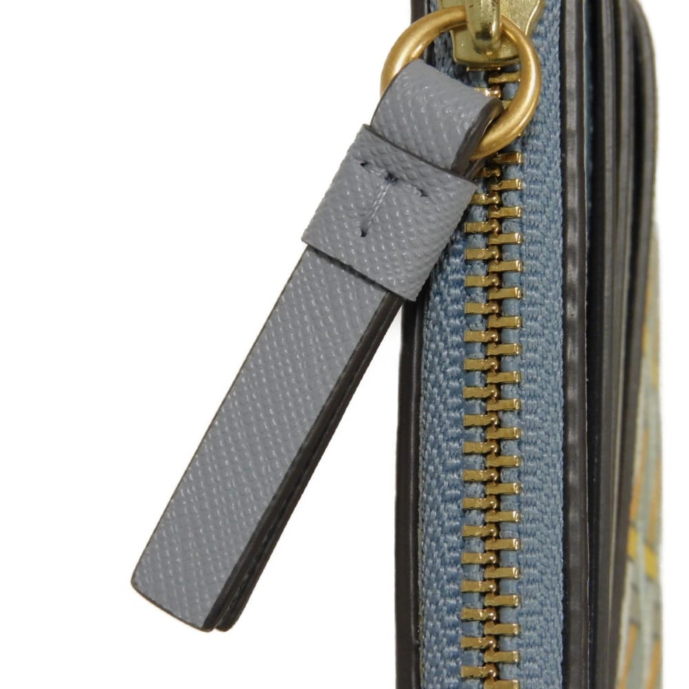 Used Robinson Fragment Case 10833, 79423, 7943, Saffiano Card Case with Double T Logo, Multicolor, Unisex from Japan