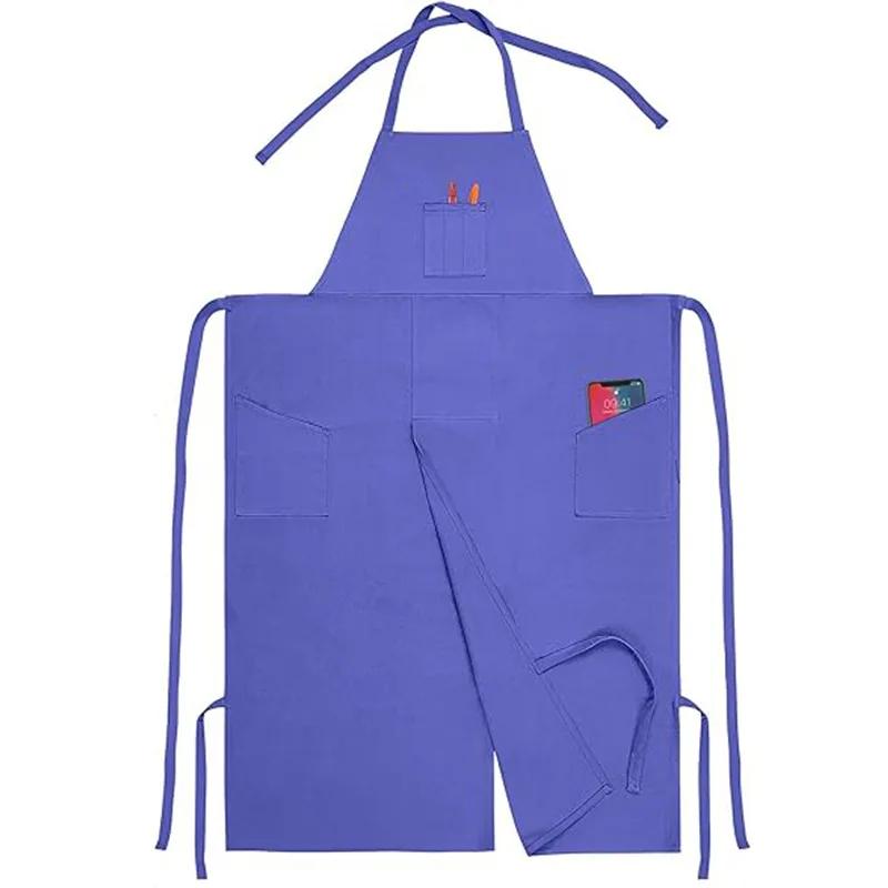 

Split Leg Apron for Men & Women, Waterproof DIY Pottery Painting Smock, Long Kitchen Cooking Apron Gift OneSize фіолетовий