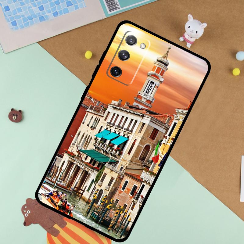 Voyage Italie Rue Venise Étui Pour Samsung Galaxy S23 S22 Ultra S21 S20 FE S8 S9 S10 Note 10 Plus Note 20 Ultra Housse